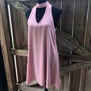 Lulus Grove Thing Dusty Rose Cutout Sassy Mini Swing Dress Size M